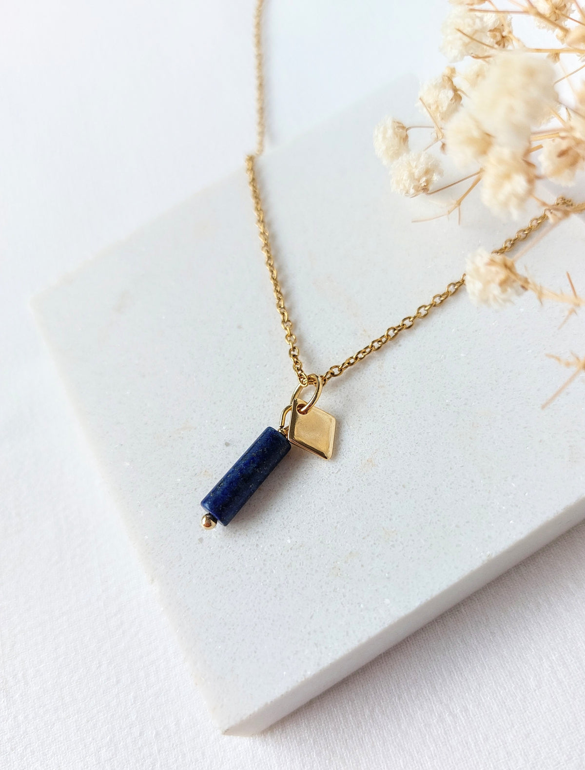 Ketting Lise - diverse edelstenen en bedel