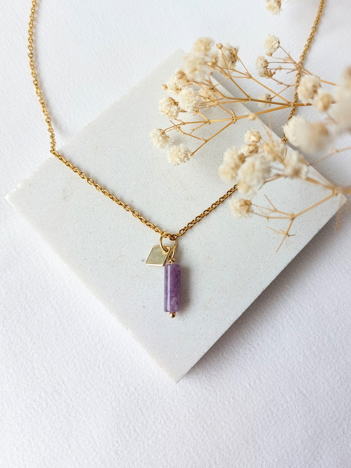 Ketting Lise - diverse edelstenen en bedel