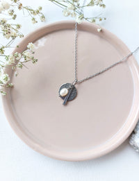 Ketting Vera - Zoetwaterparel - Stainless steel