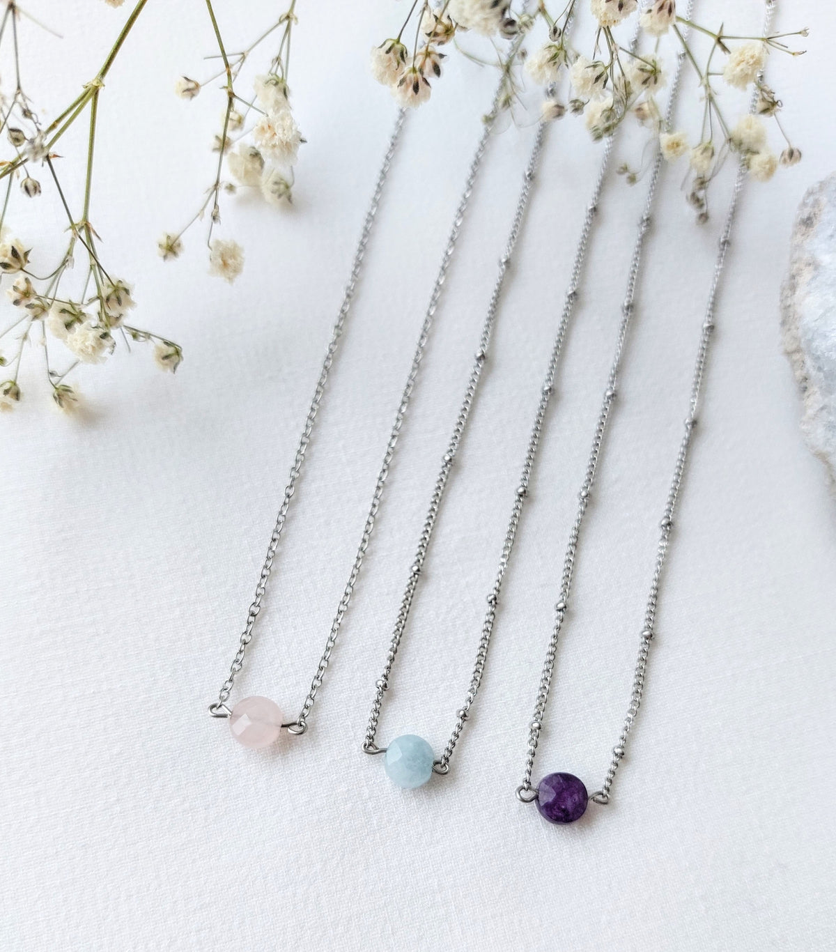 Ketting Iris - diverse edelsteen