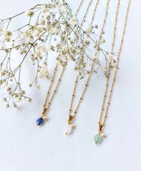 Ketting Floor - edelsteen en zoetwaterparel