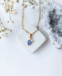 Ketting Floor - edelsteen en zoetwaterparel