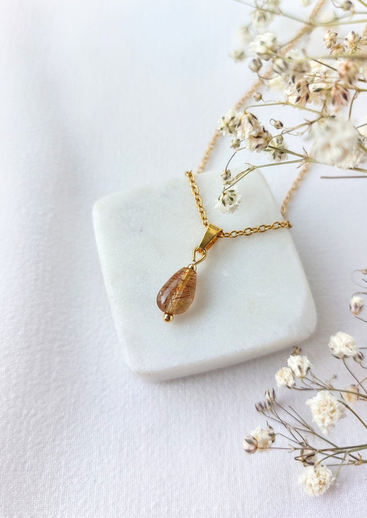 Ketting Nova - Unieke Gouden Rutielkwarts