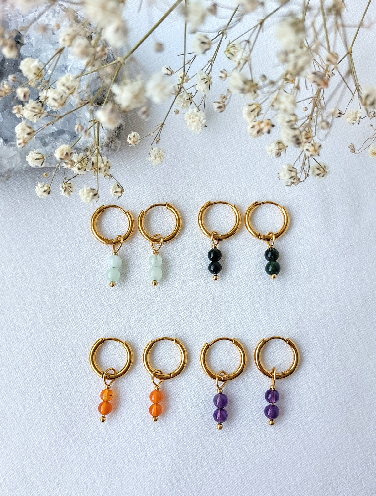 Oorbellen Lily - diverse edelstenen