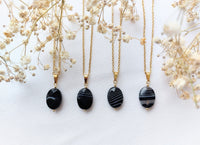 Ketting Tess - Unieke zwarte Agaat