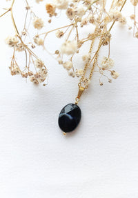 Ketting Tess - Unieke zwarte Agaat