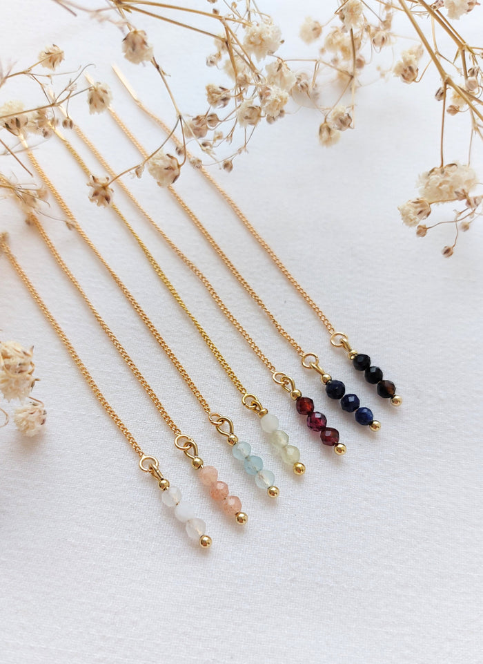 Ear threaders Yana - diverse edelstenen
