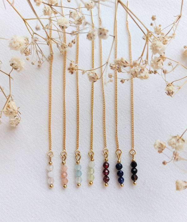Ear threaders Yana - diverse edelstenen