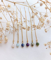 Ear threaders Nina - diverse edelstenen