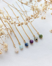 Ear threaders Nina - diverse edelstenen