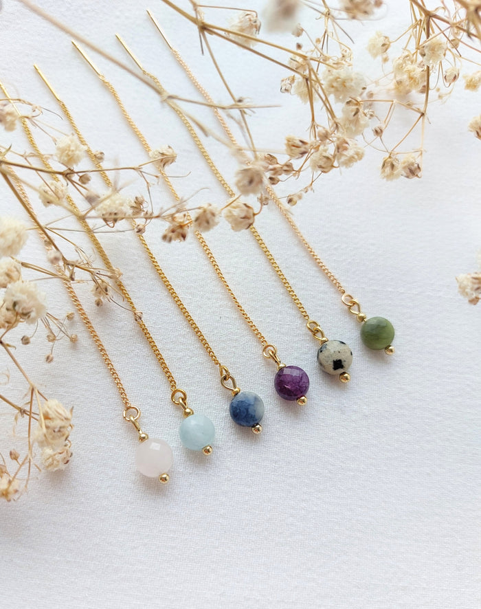 Ear threaders Nina - diverse edelstenen