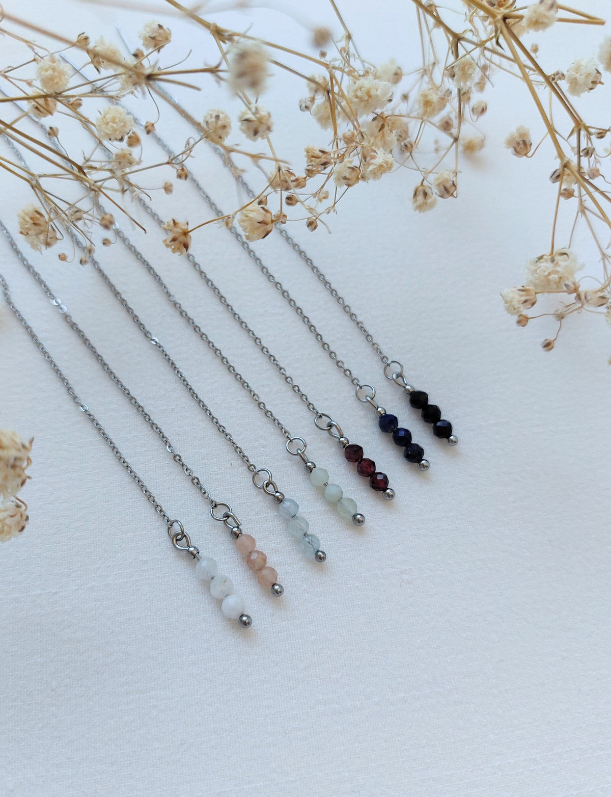 Ear threaders Yana - diverse edelstenen