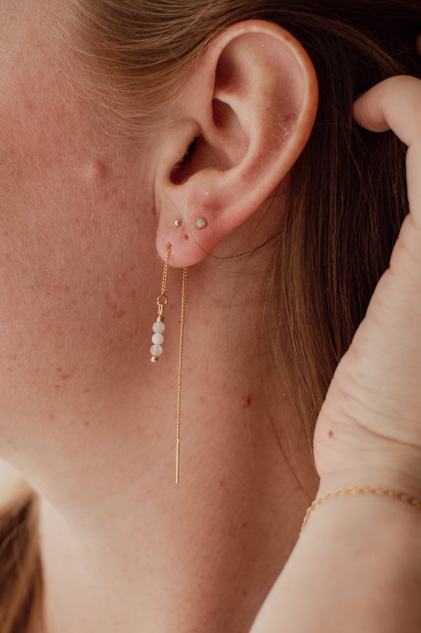 Ear Threaders Feline - Maansteen