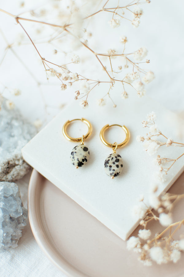 Oorbellen Tess - Dalmatier Jasper