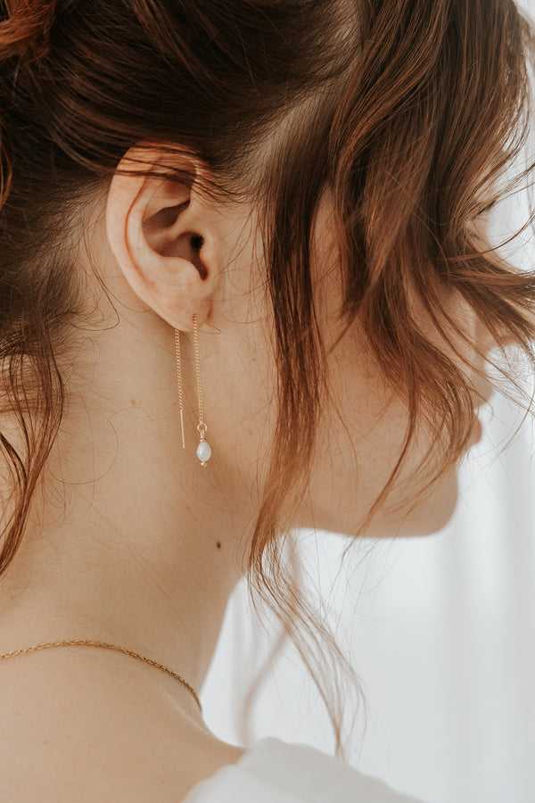 Ear threaders Elle - zoetwaterparel