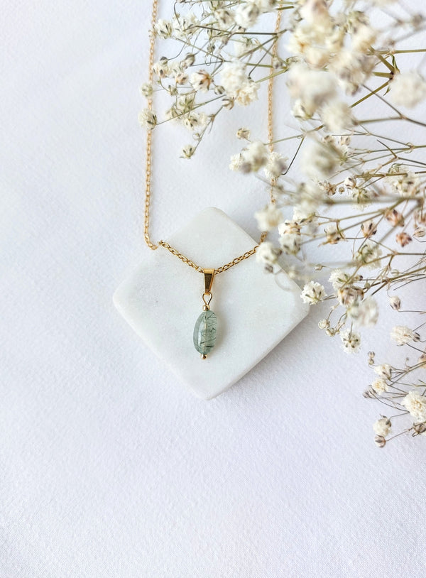 Ketting met Unieke Groene Rutielkwarts