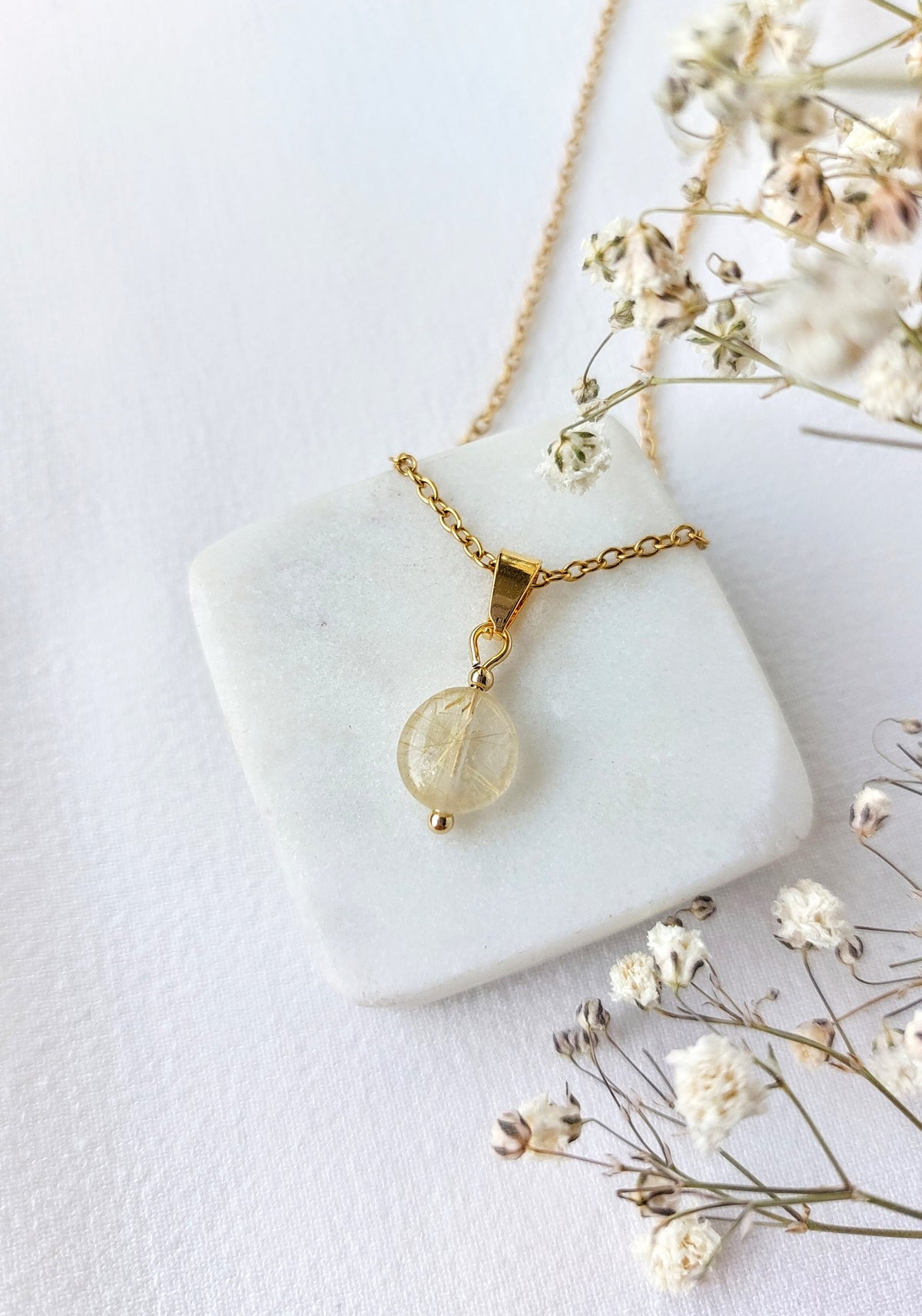 Ketting met Unieke Gouden Rutielkwarts