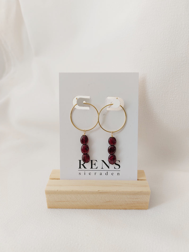 Oorbellen Lauren - Granaat